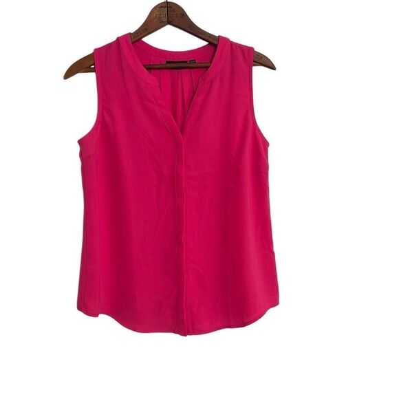 Apt. 9 Pleated Sleeveless V Neck Blouse Top Red Size PM Petite - Picture 1 of 7